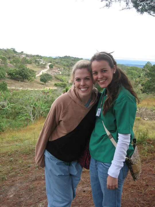 Dr. Felton and a friend at the Honduras Dental Mission in 2011