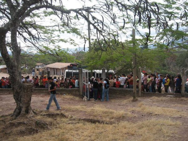 People watching dental services at the Honduras Dental Mission in 2011