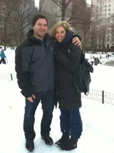 Dr. Felton and her husband Dr. Green in a snowy city